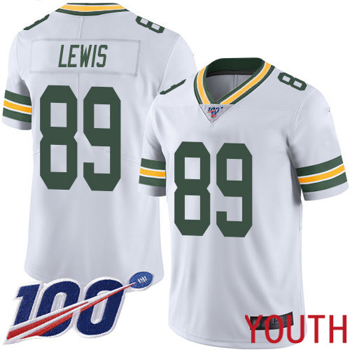 Green Bay Packers Limited White Youth #89 Lewis Marcedes Road Jersey Nike NFL 100th Season Vapor Untouchable->green bay packers->NFL Jersey